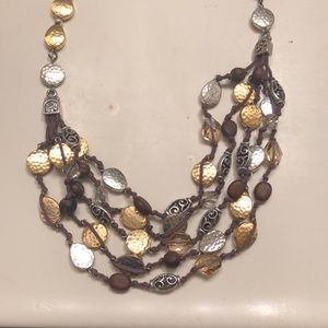 Beautiful Brighton  necklace browns and golds multistrand